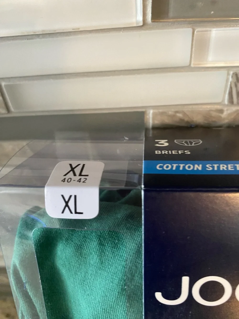 Jockey mens xl 40-42 briefs underwear cotton stretch 3 pairs green blue NEW
